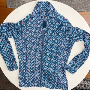 Peter Millar Women’s Tamara Wicking Blue Golf Long Sleeve Zip Up Jacket Small